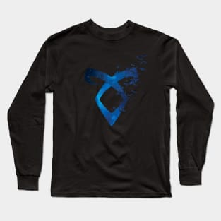 Shadowhunters rune - Angelic power rune with bats (blue galaxy) - gift idea Long Sleeve T-Shirt